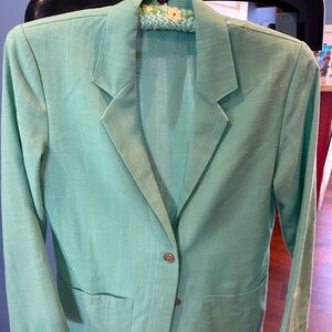 Green mint linen blazer